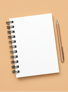 Spiral notebook and pen